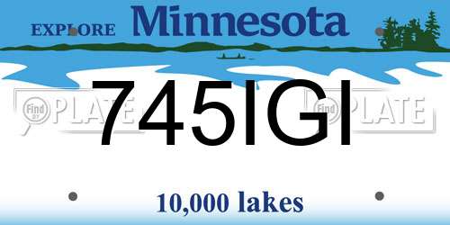 745IGI Minnesota License Plate