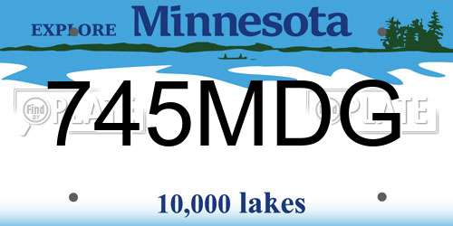 745MDG Minnesota License Plate
