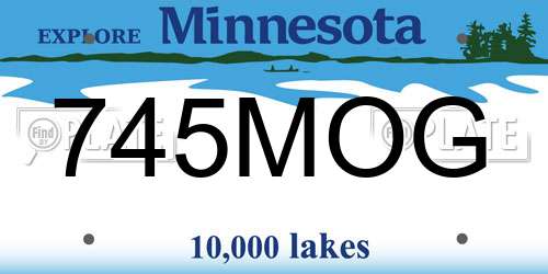 745MOG Minnesota License Plate