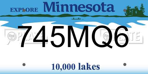 745MQ6 Minnesota License Plate