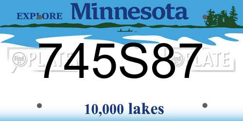 745S87 Minnesota License Plate