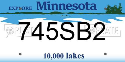 745SB2 Minnesota License Plate