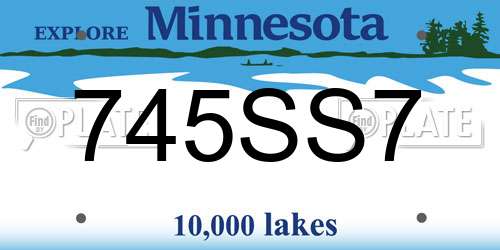 745SS7 Minnesota License Plate