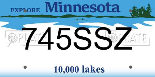 745SSZ Minnesota License Plate