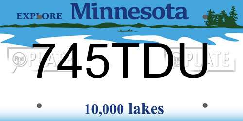745TDU Minnesota License Plate