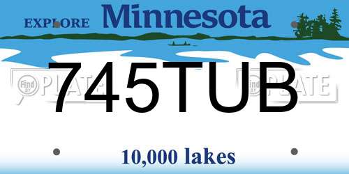 745TUB Minnesota License Plate