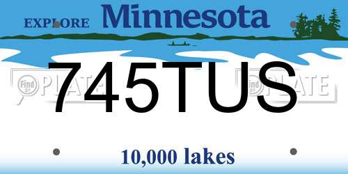 745TUS Minnesota License Plate