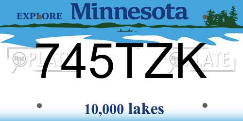 745TZK Minnesota License Plate