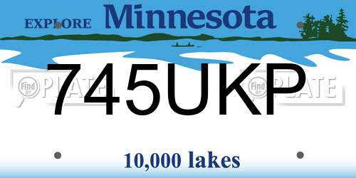 745UKP Minnesota License Plate