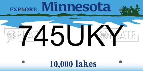 745UKY Minnesota License Plate