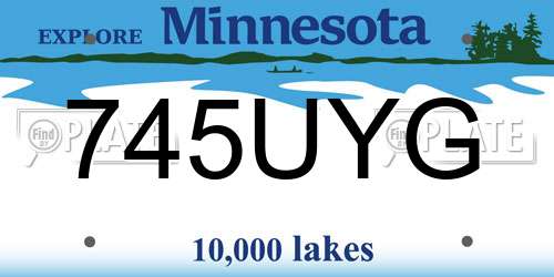 745UYG Minnesota License Plate
