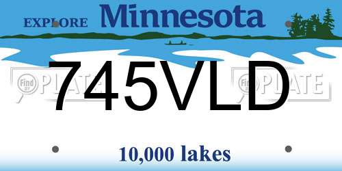 745VLD Minnesota License Plate