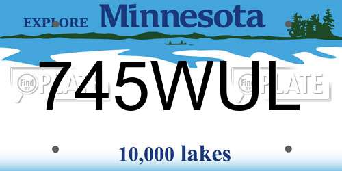 745WUL Minnesota License Plate