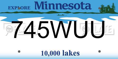 745WUU Minnesota License Plate