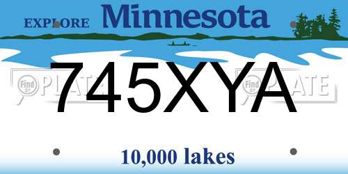 745XYA Minnesota License Plate