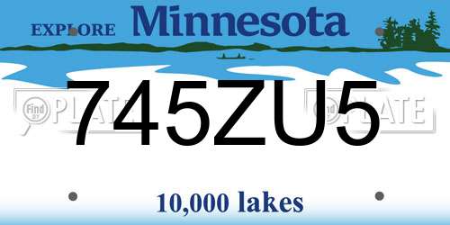745ZU5 Minnesota License Plate