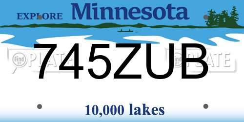 745ZUB Minnesota License Plate