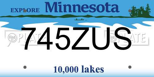 745ZUS Minnesota License Plate