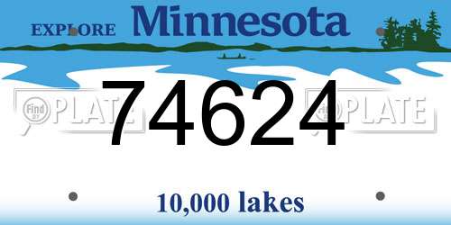 74624 Minnesota License Plate