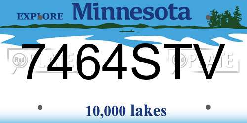 7464STV Minnesota License Plate