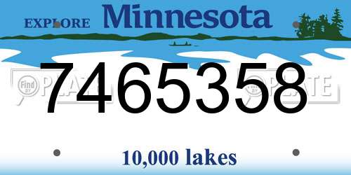 7465358 Minnesota License Plate