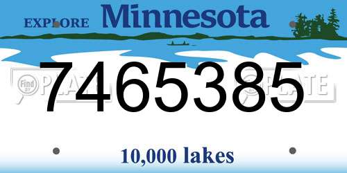 7465385 Minnesota License Plate
