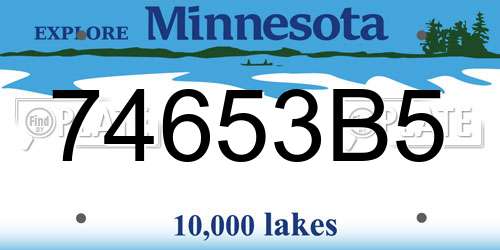 74653B5 Minnesota License Plate