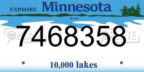 7468358 Minnesota License Plate