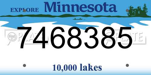 7468385 Minnesota License Plate