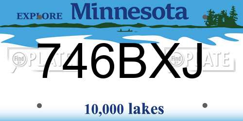 746BXJ Minnesota License Plate
