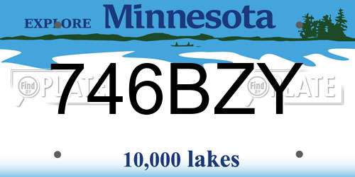 746BZY Minnesota License Plate
