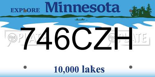 746CZH Minnesota License Plate