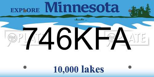746KFA Minnesota License Plate