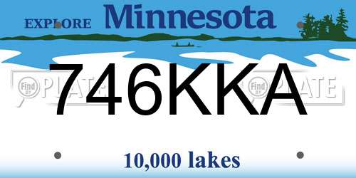 746KKA Minnesota License Plate