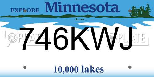 746KWJ Minnesota License Plate