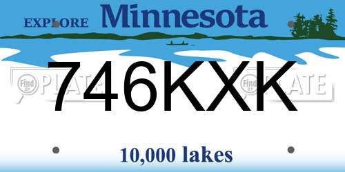 746KXK Minnesota License Plate
