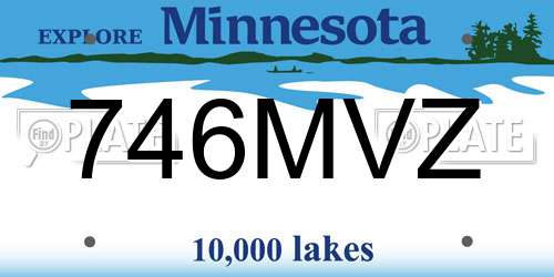 746MVZ Minnesota License Plate