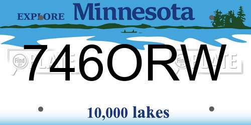 746ORW Minnesota License Plate