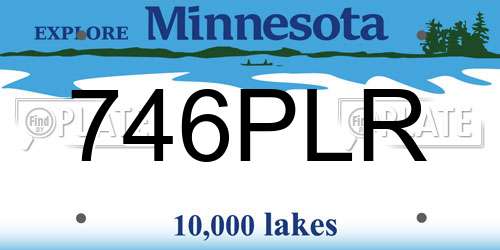 746PLR Minnesota License Plate