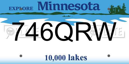 746QRW Minnesota License Plate