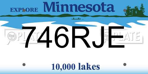 746RJE Minnesota License Plate