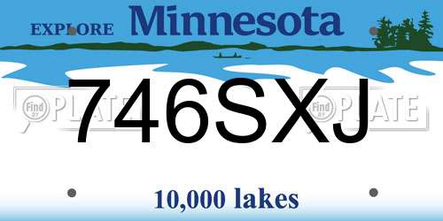 746SXJ Minnesota License Plate