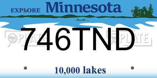 746TND Minnesota License Plate