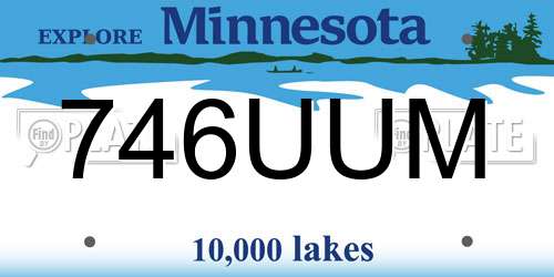 746UUM Minnesota License Plate