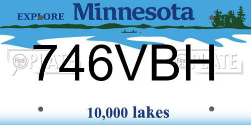 746VBH Minnesota License Plate