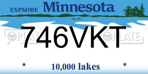 746VKT Minnesota License Plate