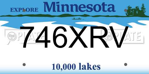 746XRV Minnesota License Plate
