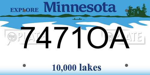 7471OA Minnesota License Plate