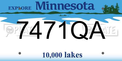 7471QA Minnesota License Plate