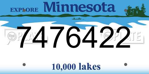7476422 Minnesota License Plate